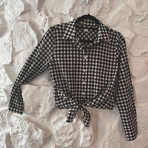 J Crew Black Gingham Shirt. Medium NWOT